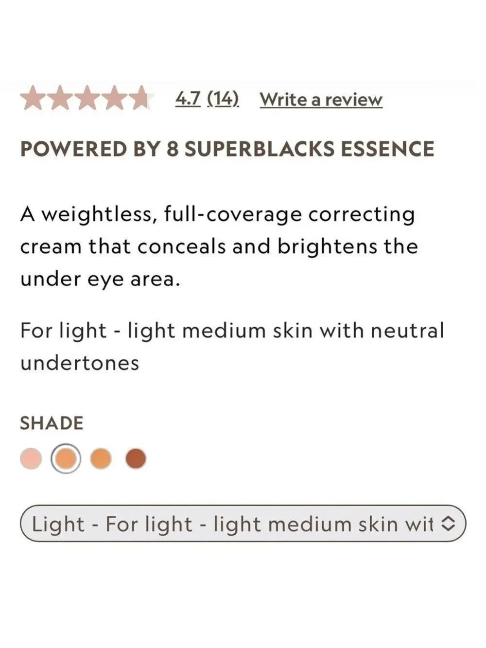 Yensa LIGHT Super Bright Dark Circle Serum Peptide Corrector Concealer | NEW